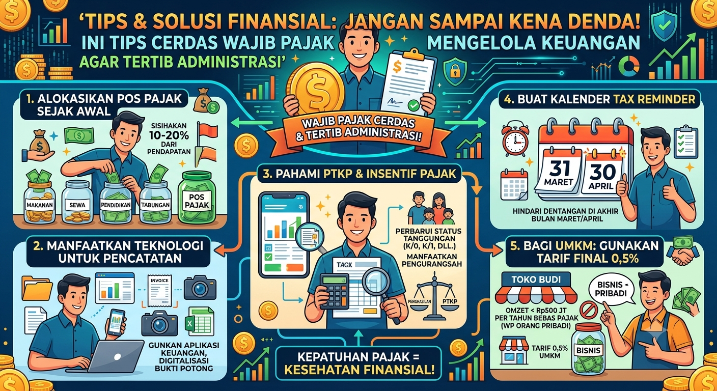 Tips & Solusi Finansial: Jangan Sampai Kena Denda! Ini Tips Cerdas Wajib Pajak Mengelola Keuangan agar Tertib Administrasi