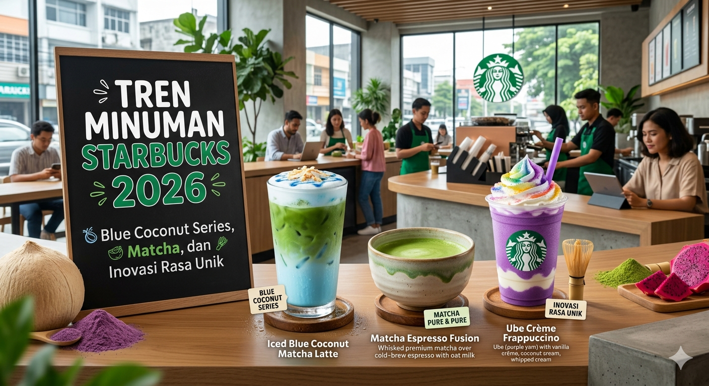 Tren Minuman Starbucks 2026: Blue Coconut Series, Matcha, dan Inovasi Rasa Unik