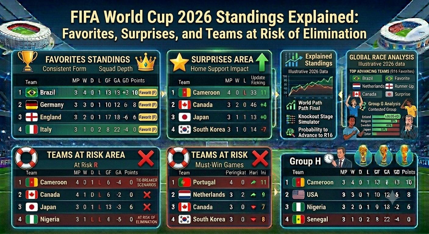 FIFA World Cup 2026 Standings Explained: Favorites, Surprises, and Teams at Risk of Elimination
