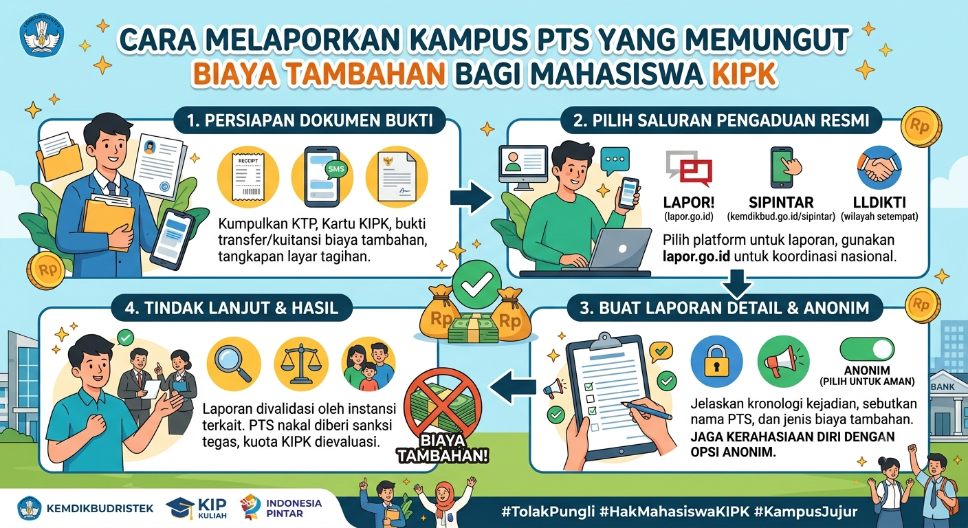 Cara Melaporkan Kampus PTS yang Memungut Biaya Tambahan Bagi Mahasiswa KIPK