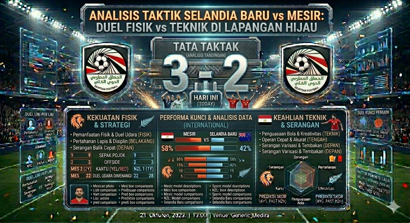 Analisis Taktik New Zealand vs Egypt: Duel Fisik vs Teknik di Lapangan Hijau