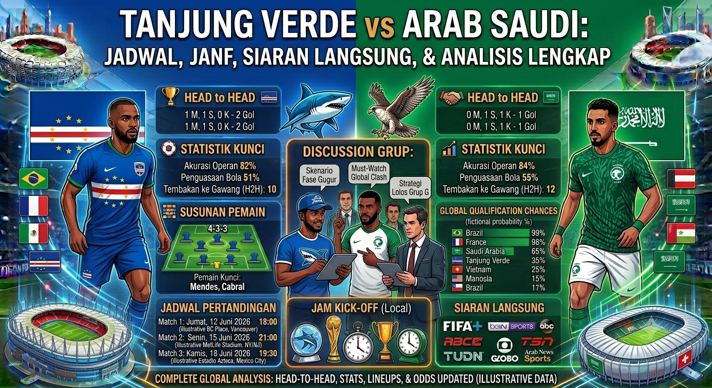 Tanjung Verde vs Arab Saudi: Jadwal Pertandingan, Jam Kick-Off, Siaran Langsung, dan Analisis Lengkap