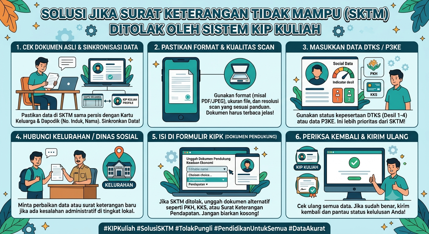 Solusi Jika Surat Keterangan Tidak Mampu (SKTM) Ditolak oleh Sistem KIP Kuliah