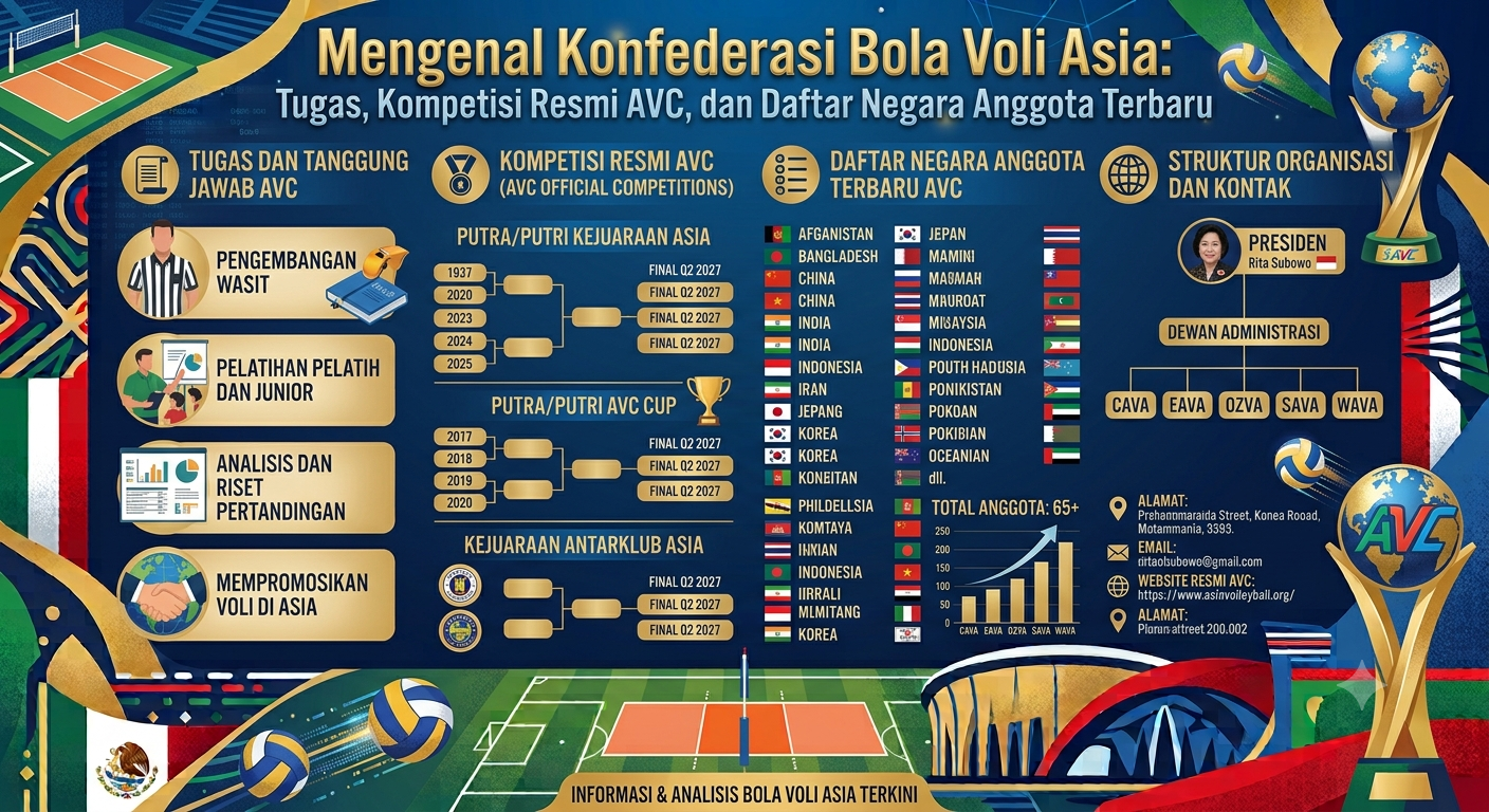 Mengenal Konfederasi Bola Voli Asia: Tugas, Kompetisi Resmi AVC, dan Daftar Negara Anggota Terbaru