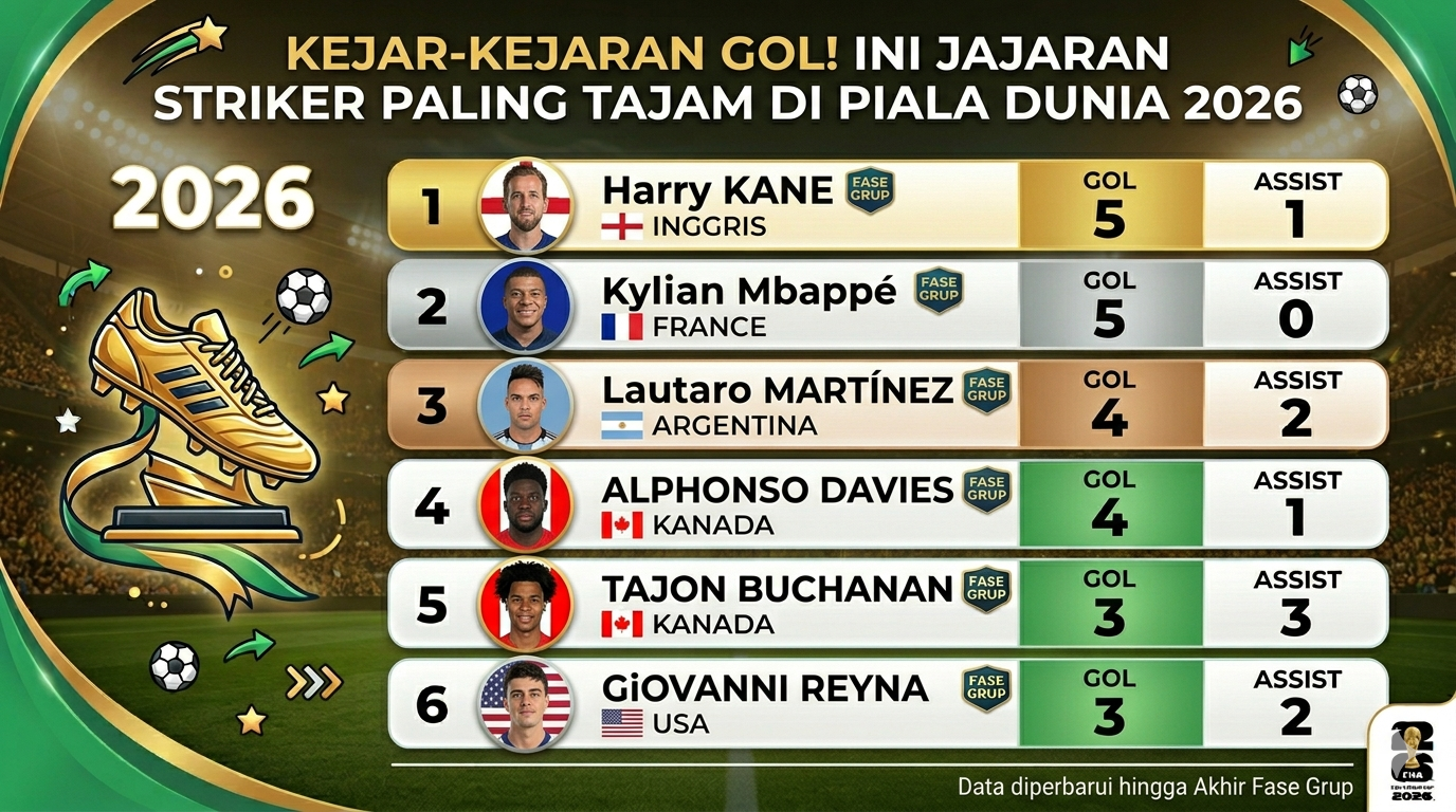 Kejar-kejaran Gol! Ini Jajaran Striker Paling Tajam di Piala Dunia 2026