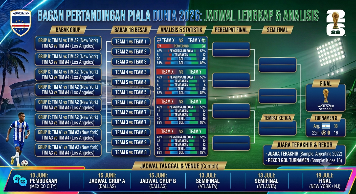 Bagan Pertandingan Piala Dunia 2026 Terbaru: Jadwal Lengkap Babak Grup hingga Final