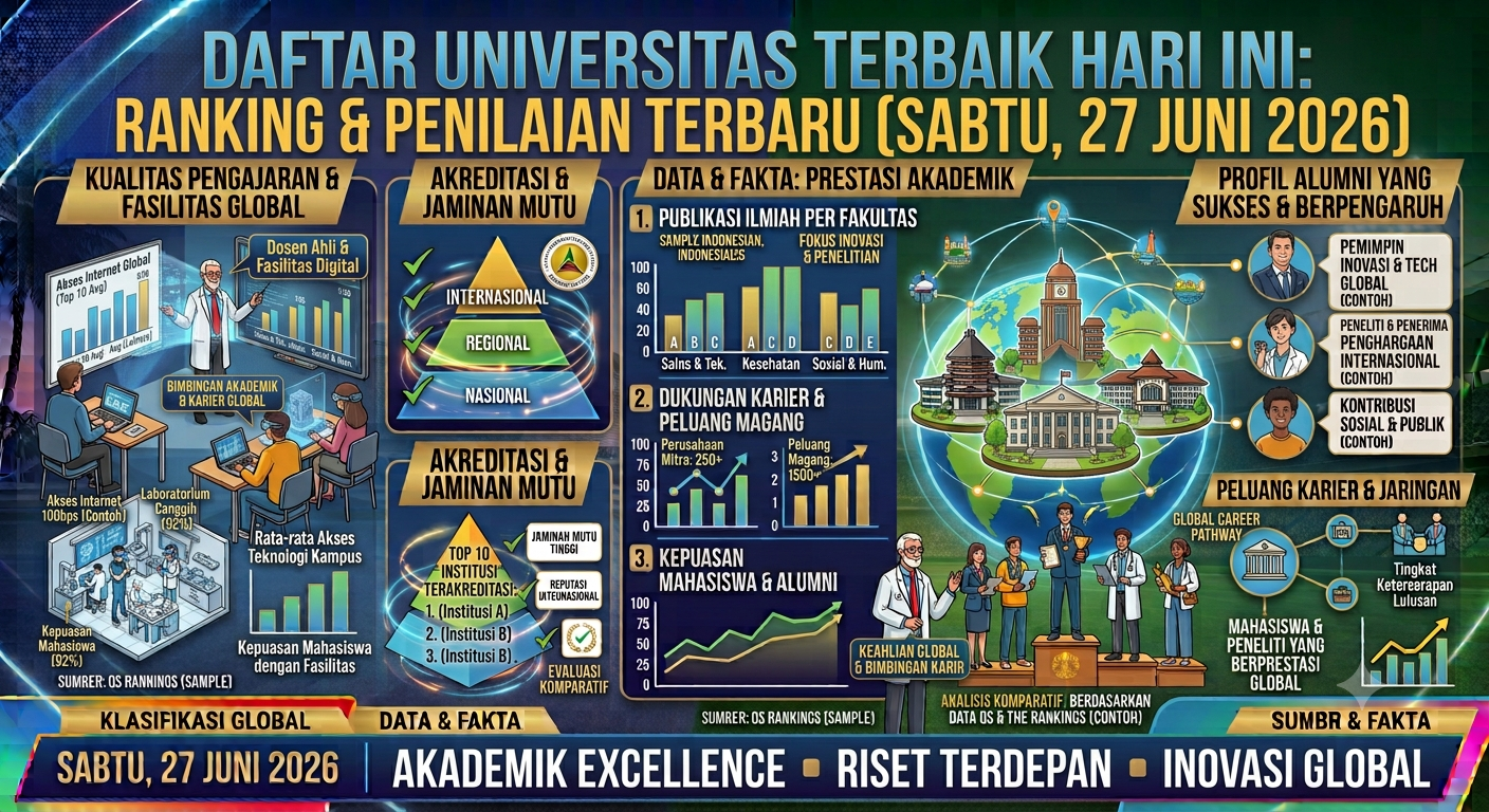 Daftar Universitas Terbaik Hari Ini Berdasarkan Ranking dan Penilaian Terbaru