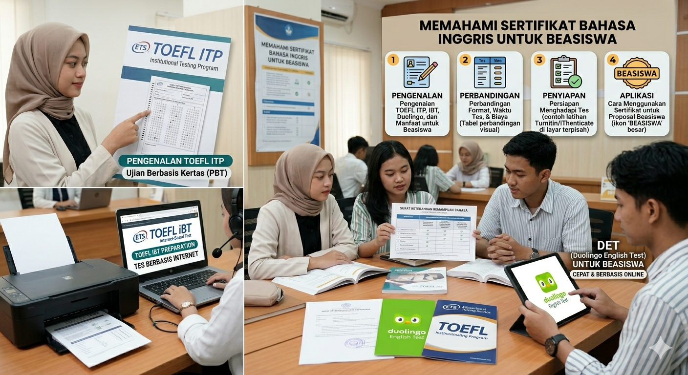 Mengenal Sertifikat Bahasa Inggris TOEFL ITP, iBT, dan Duolingo untuk Beasiswa