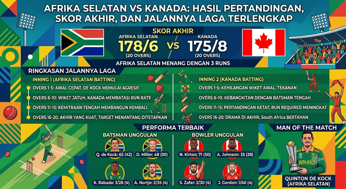 Afrika Selatan vs Kanada: Hasil Pertandingan, Skor Akhir, dan Jalannya Laga Terlengkap