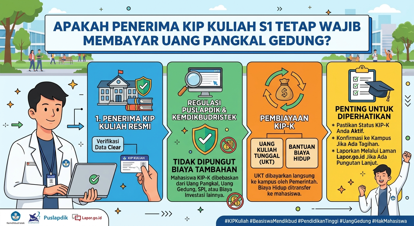 Apakah Penerima KIP Kuliah S1 Tetap Wajib Membayar Uang Pangkal Gedung?
