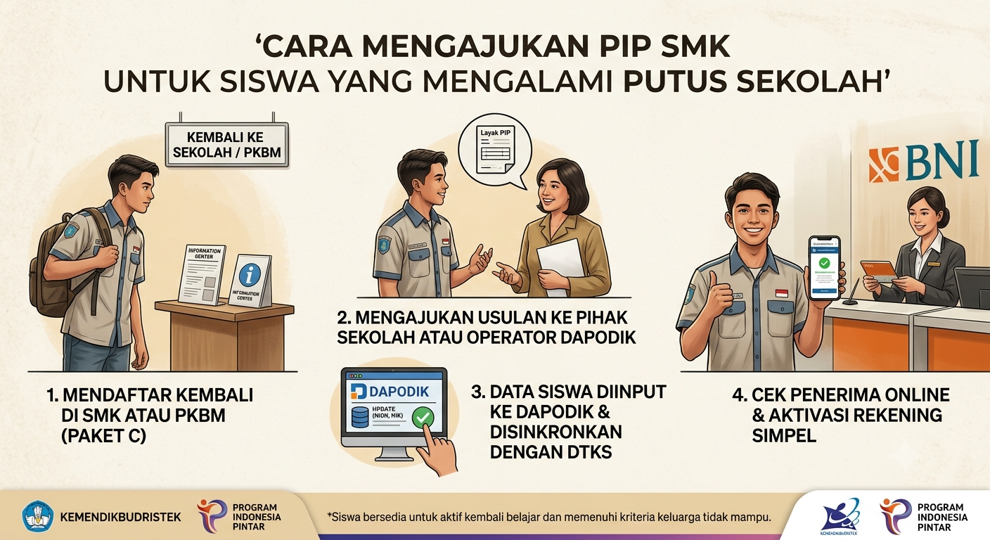 Cara Mengajukan PIP SMK untuk Siswa yang Mengalami Putus Sekolah