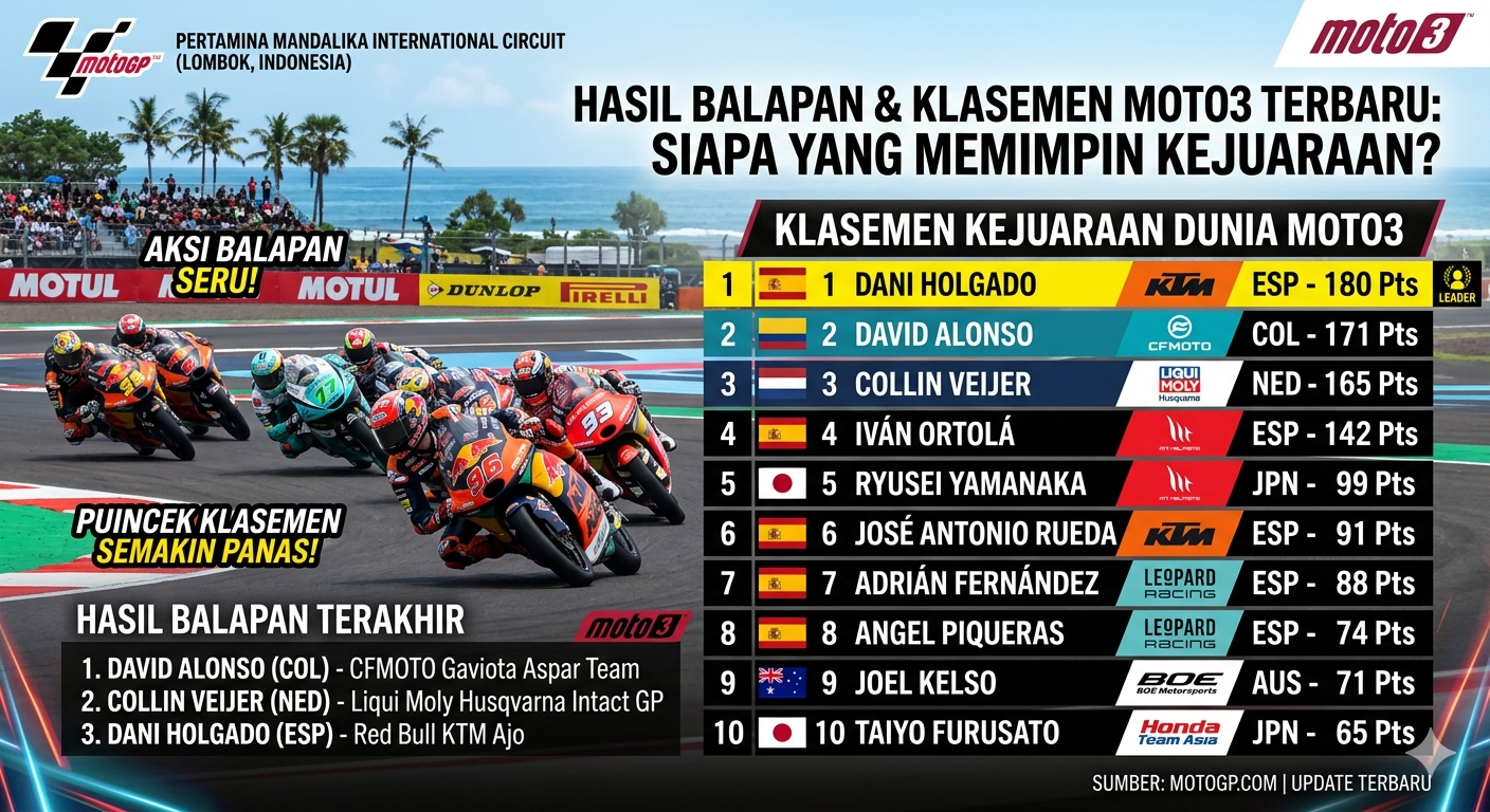 Hasil Balapan dan Klasemen Moto3 Terbaru: Siapa yang Memimpin Kejuaraan?