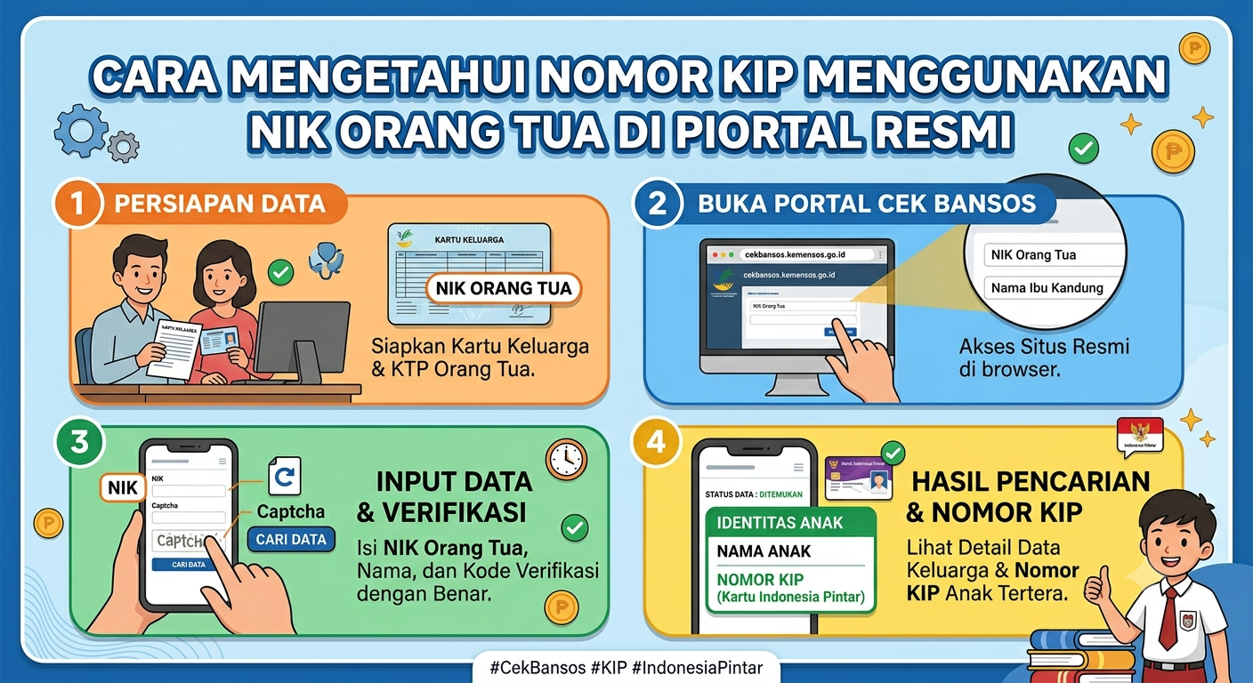 Cara Mengetahui Nomor KIP Menggunakan NIK Orang Tua di Portal Resmi