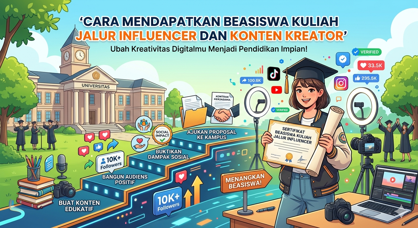 Cara Mendapatkan Beasiswa Kuliah Lewat Jalur Influencer dan Konten Kreator