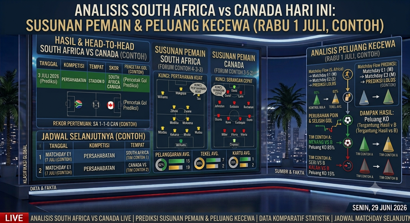 South Africa vs Canada: Hasil Pertandingan, Statistik Lengkap, dan Sorotan Jalannya Laga