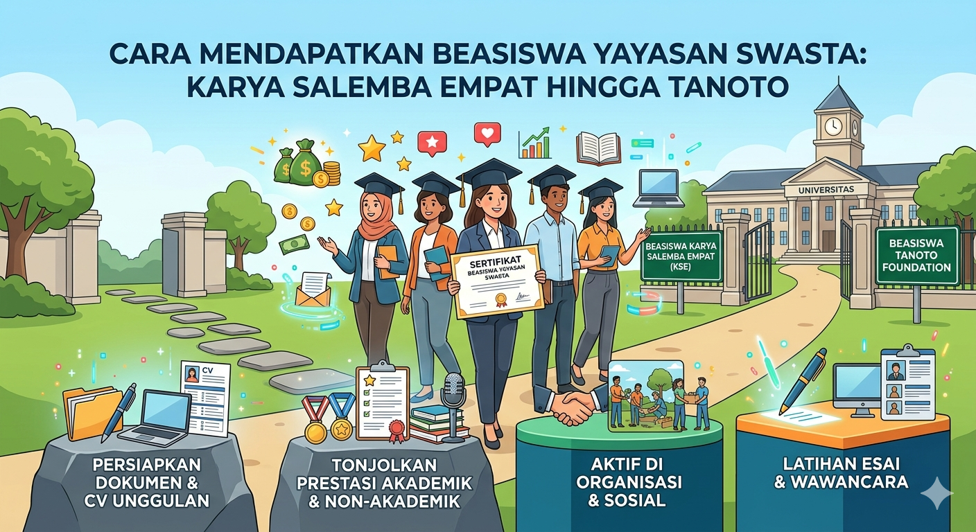 Cara Mendapatkan Beasiswa Yayasan Swasta: Karya Salemba Empat hingga Tanoto