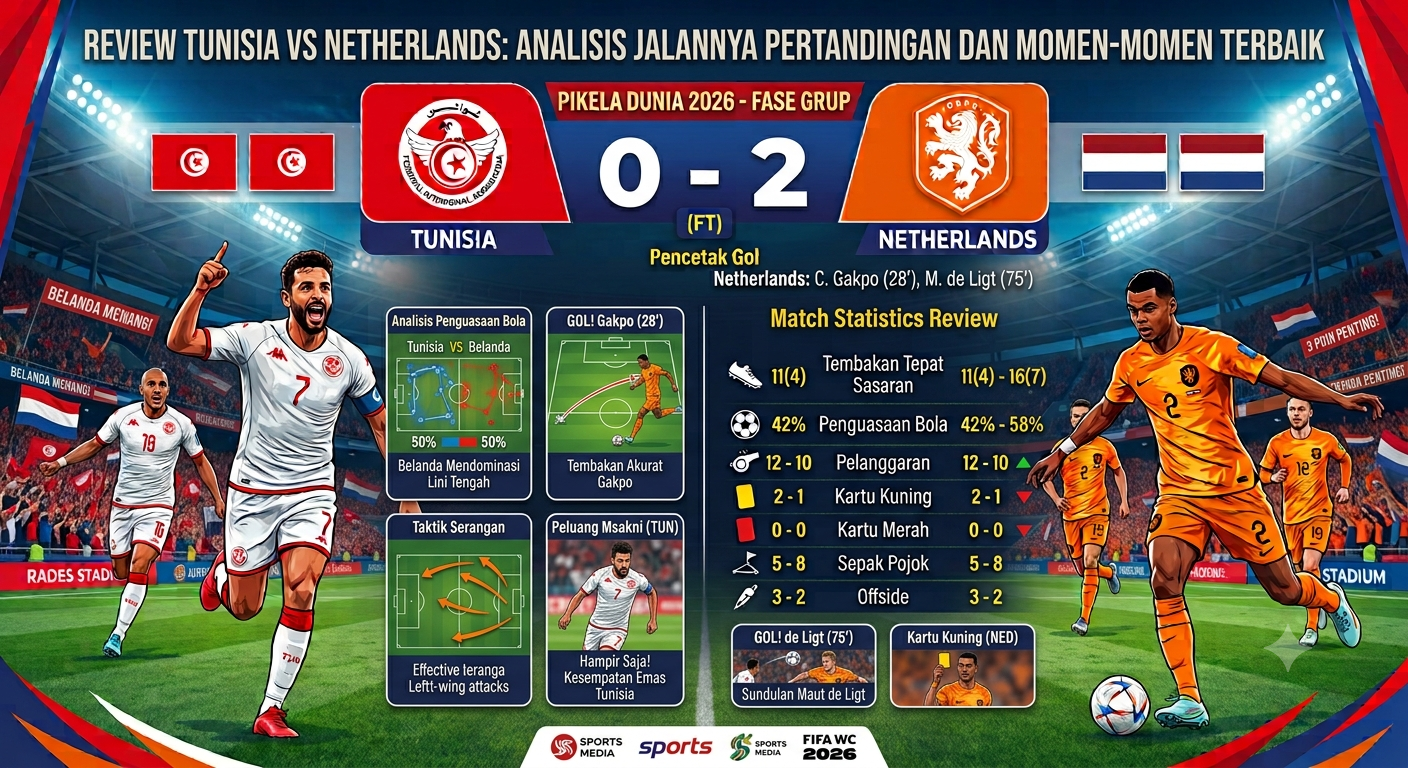 Review Tunisia vs Netherlands: Analisis Jalannya Pertandingan dan Momen-Momen Terbaik