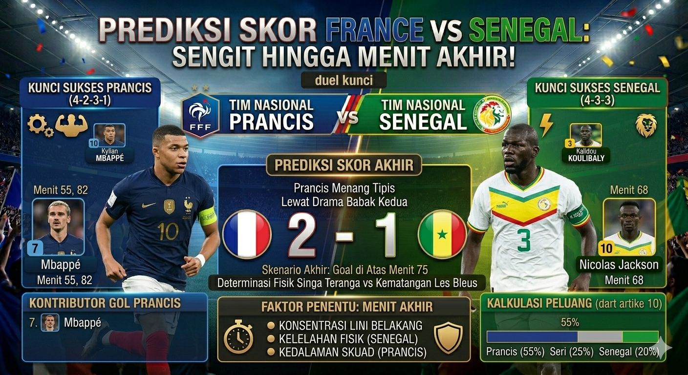 Prediksi Skor France vs Senegal: Sengit Hingga Menit Akhir!