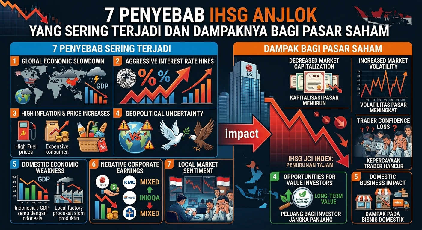 Inilah 7 Penyebab IHSG Anjlok yang Sering Terjadi dan Dampaknya bagi Pasar Saham