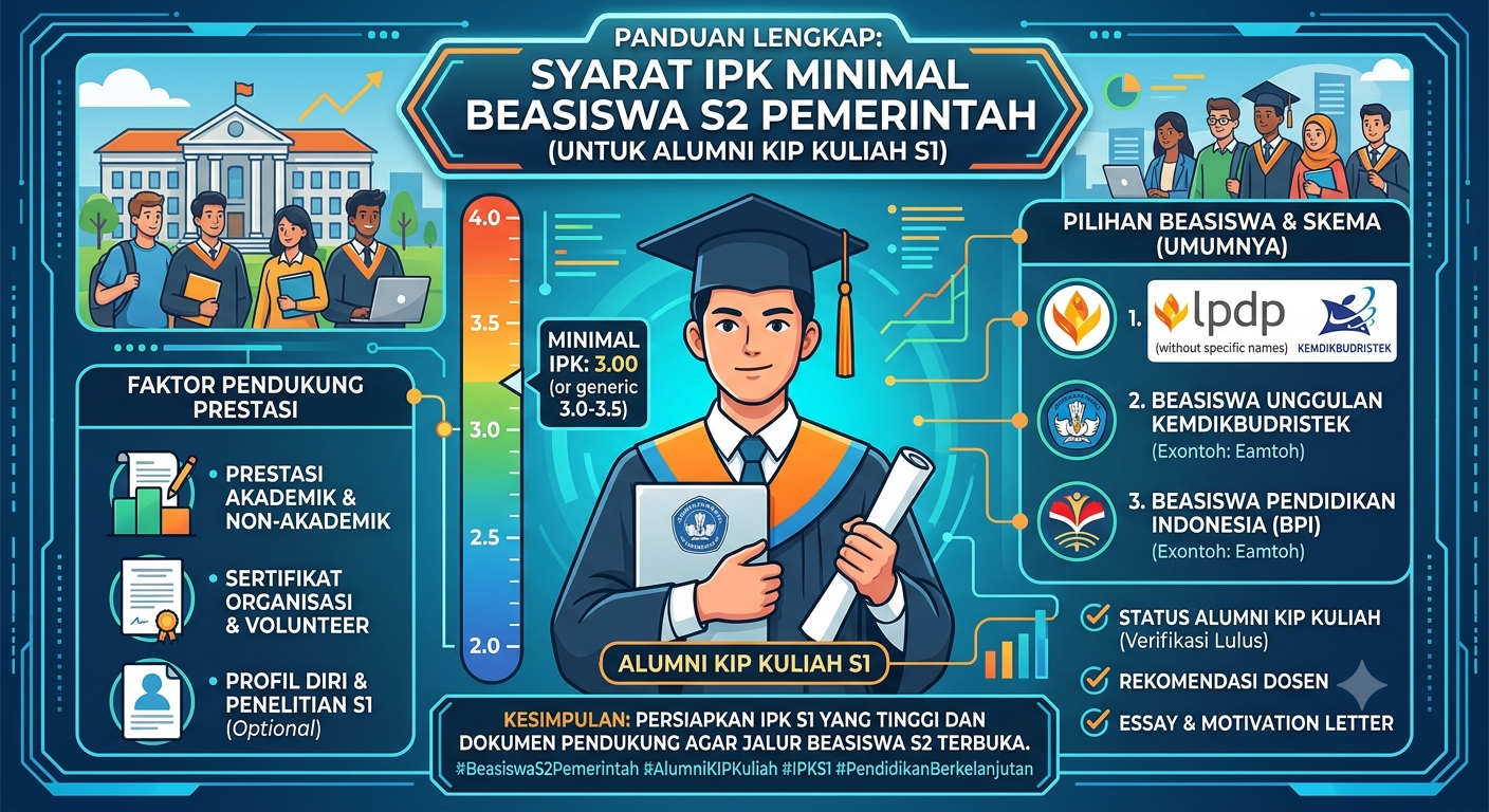 Syarat IPK Minimal Alumni KIP Kuliah S1 untuk Daftar Beasiswa S2 Pemerintah