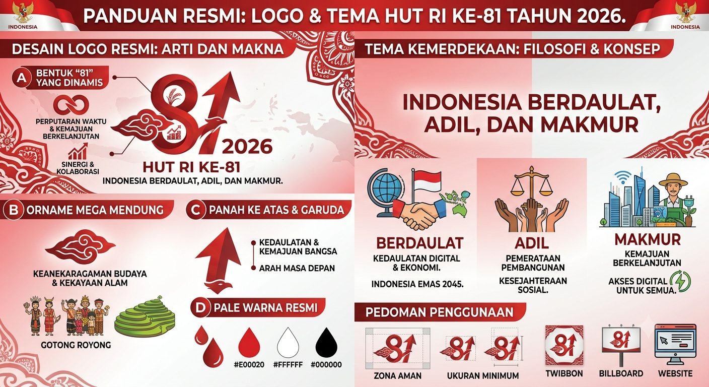 Logo HUT RI 81 Tahun 2026, Ini Arti Desain dan Tema Kemerdekaan Indonesia