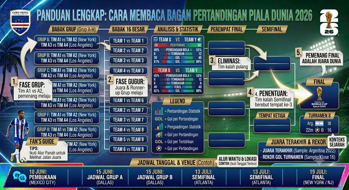 Cara Membaca Bagan Pertandingan Piala Dunia, Panduan Lengkap dari Fase Grup ke Final