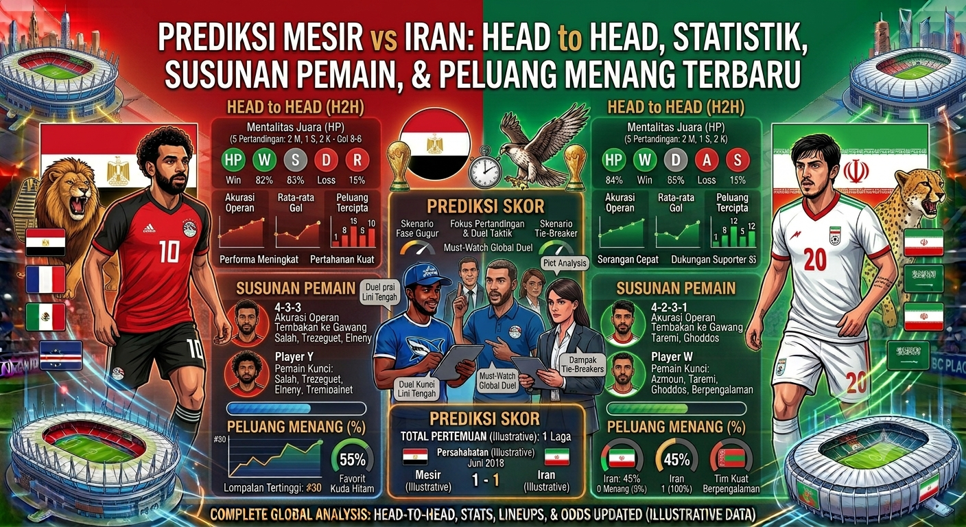 Prediksi Mesir vs Iran: Head to Head, Statistik, Susunan Pemain, dan Peluang Menang Terbaru