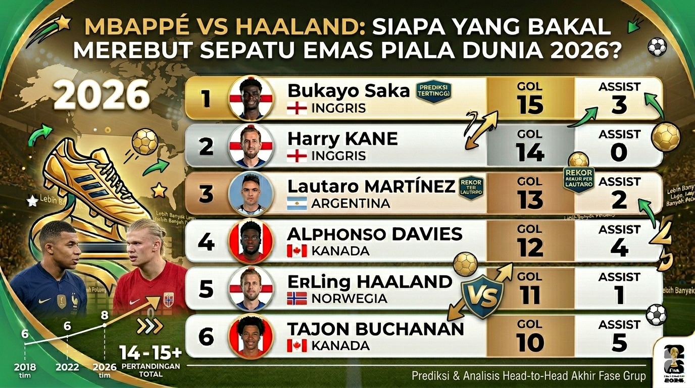 Mbappe vs Haaland: Siapa yang Bakal Merebut Sepatu Emas Piala Dunia 2026?