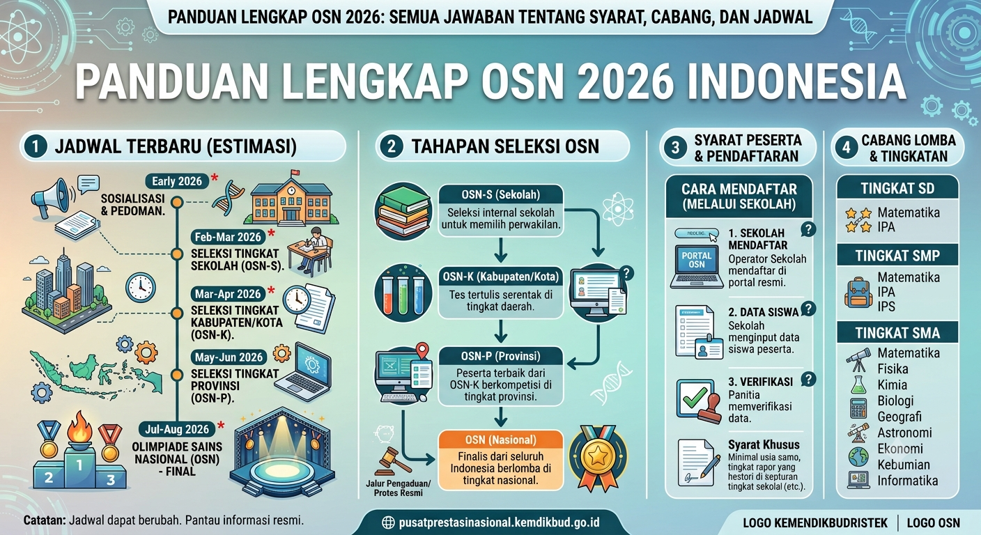 Panduan Lengkap OSN 2026 Indonesia: Syarat Peserta, Cabang Lomba, dan Jadwal Terbaru