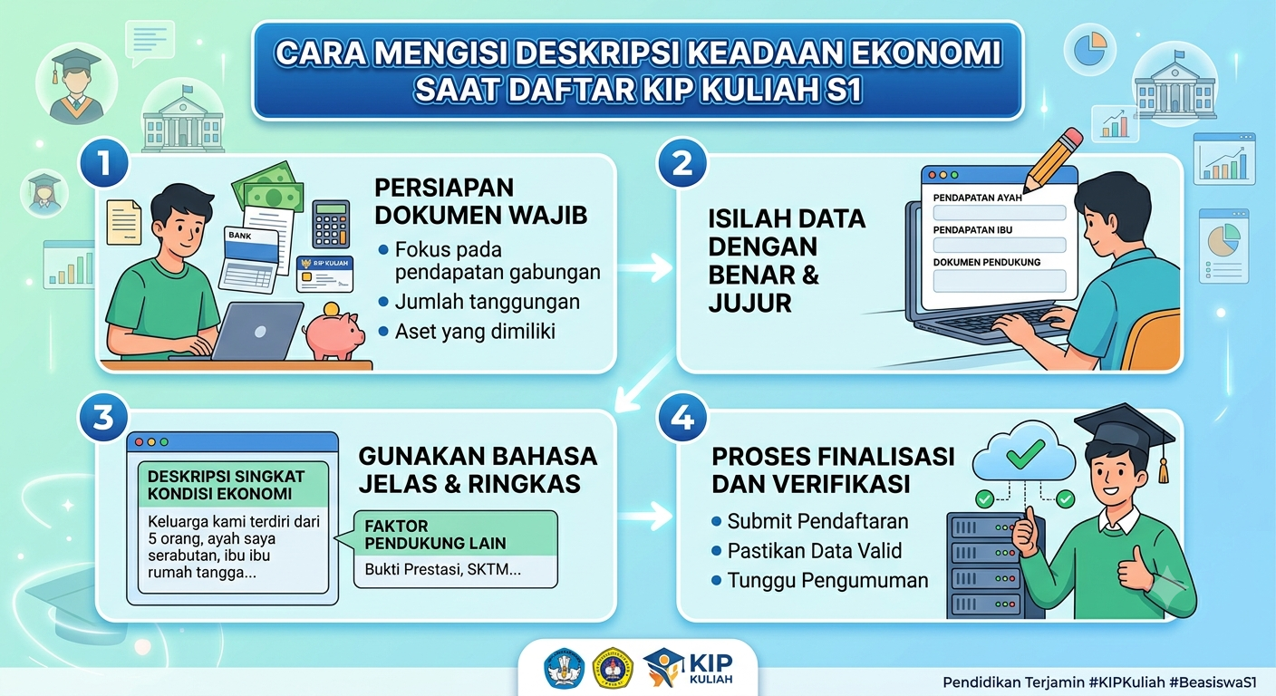 Cara Mengisi Deskripsi Keadaan Ekonomi Saat Daftar KIP Kuliah S1