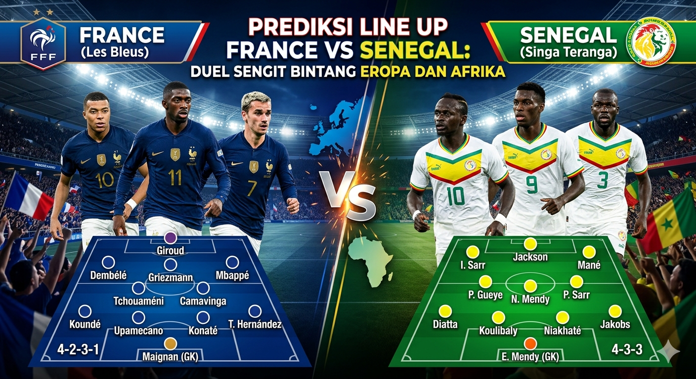Prediksi Line Up France vs Senegal: Duel Sengit Bintang Eropa dan Afrika