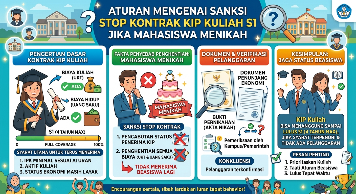 Aturan Mengenai Sanksi Stop Kontrak KIP Kuliah S1 Jika Mahasiswa Menikah