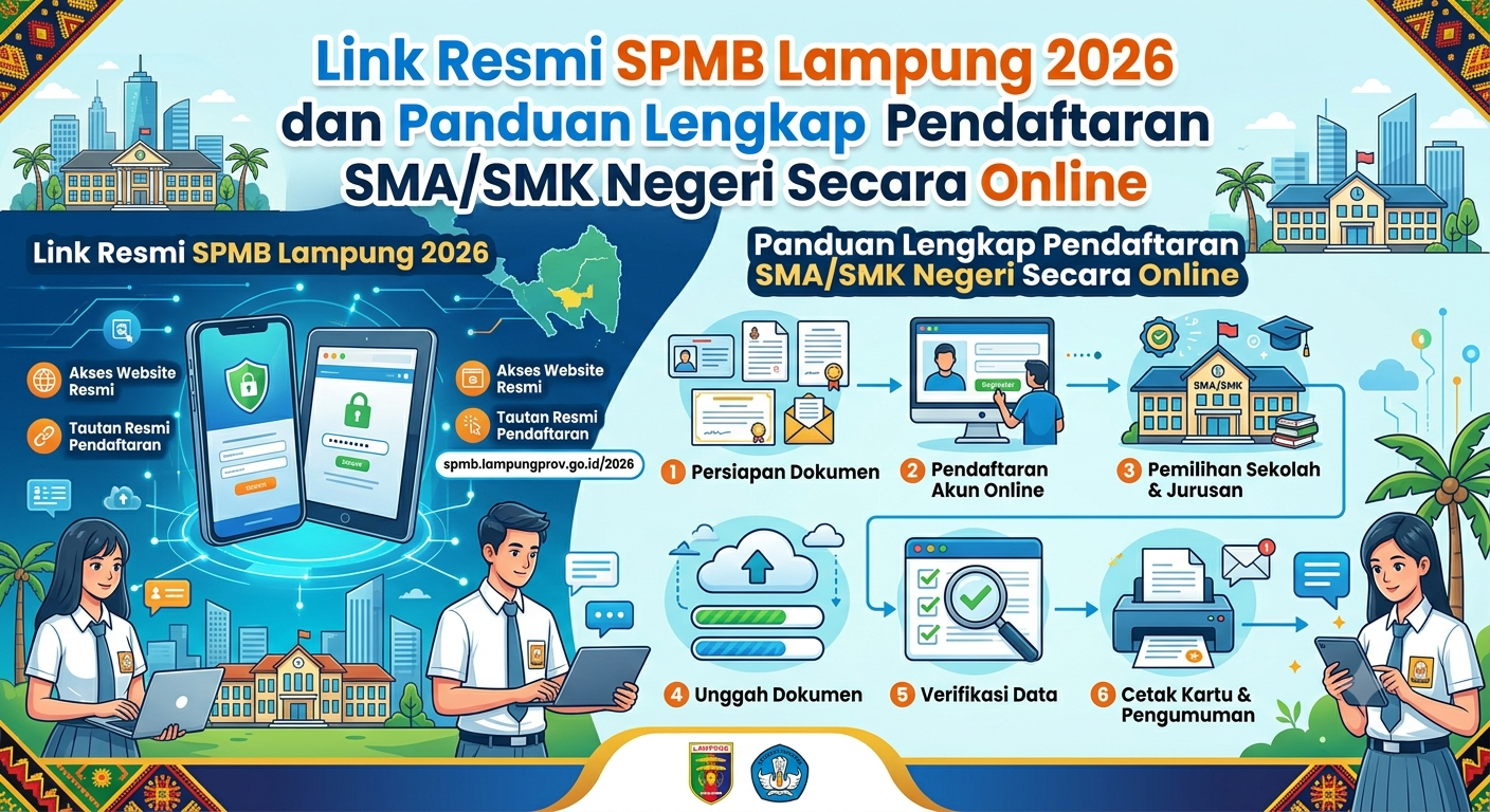 Link Resmi SPMB Lampung 2026 dan Panduan Lengkap Pendaftaran SMA/SMK Negeri Secara Online