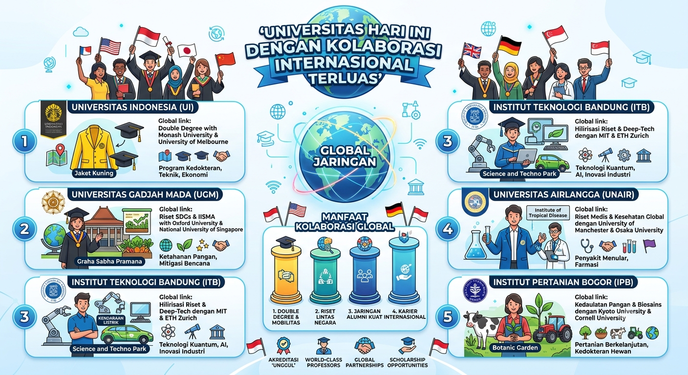 Universitas Hari Ini dengan Kolaborasi Internasional Terluas