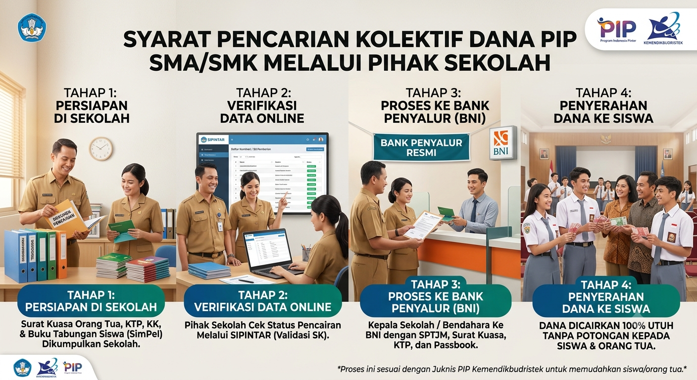 Syarat Pencairan Kolektif Dana PIP SMA/SMK Melalui Pihak Sekolah