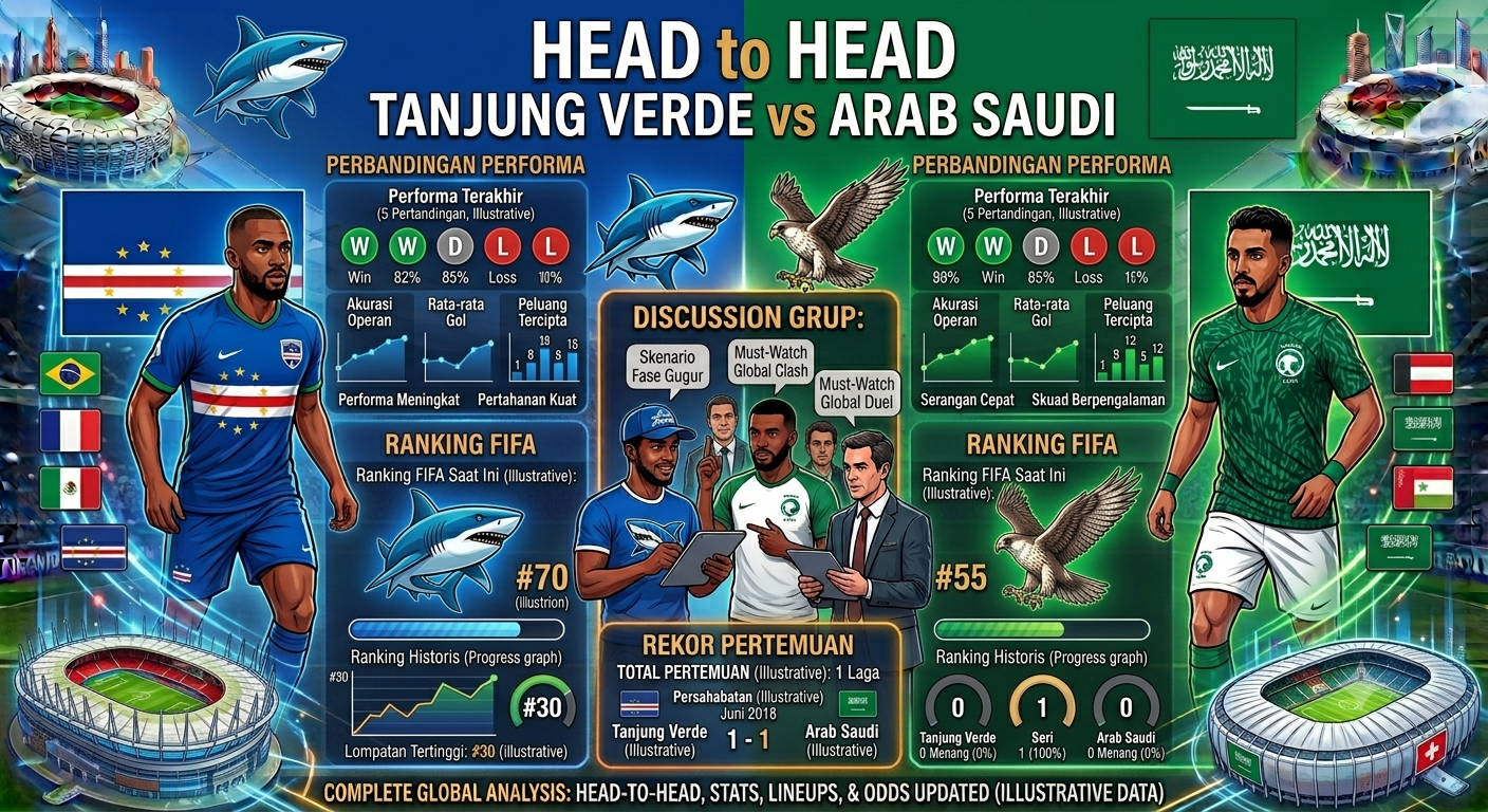 Head to Head Tanjung Verde vs Arab Saudi: Perbandingan Performa, Ranking FIFA, dan Rekor Pertemuan