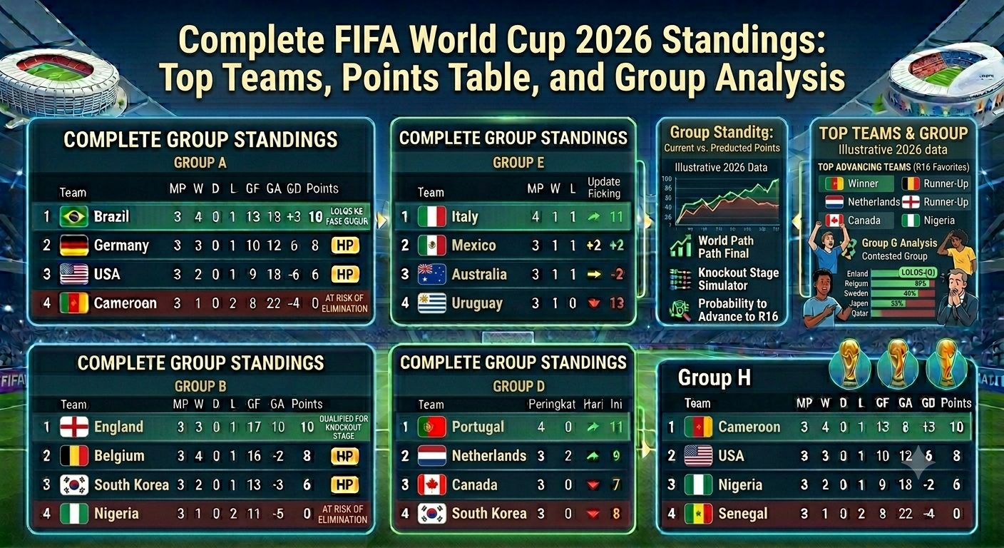 Complete FIFA World Cup 2026 Standings: Top Teams, Points Table, and Group Analysis