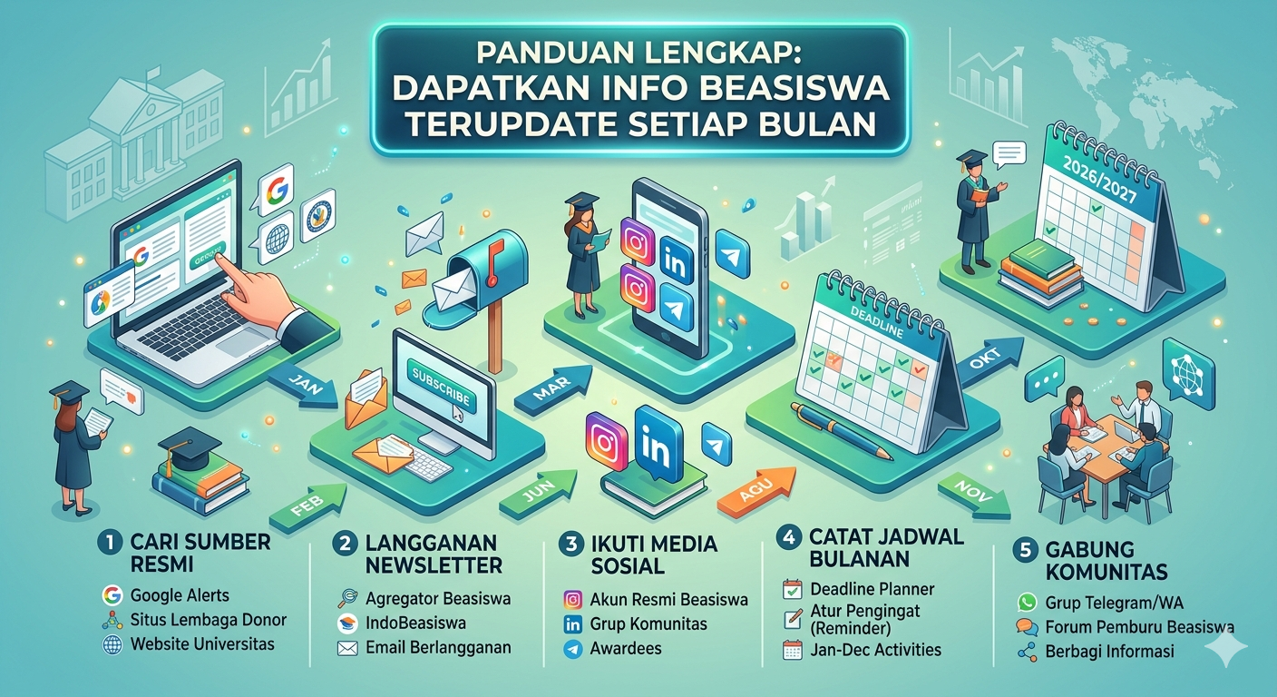 Cara Mendapatkan Info Beasiswa Terupdate Setiap Bulan Agar Tidak Ketinggalan