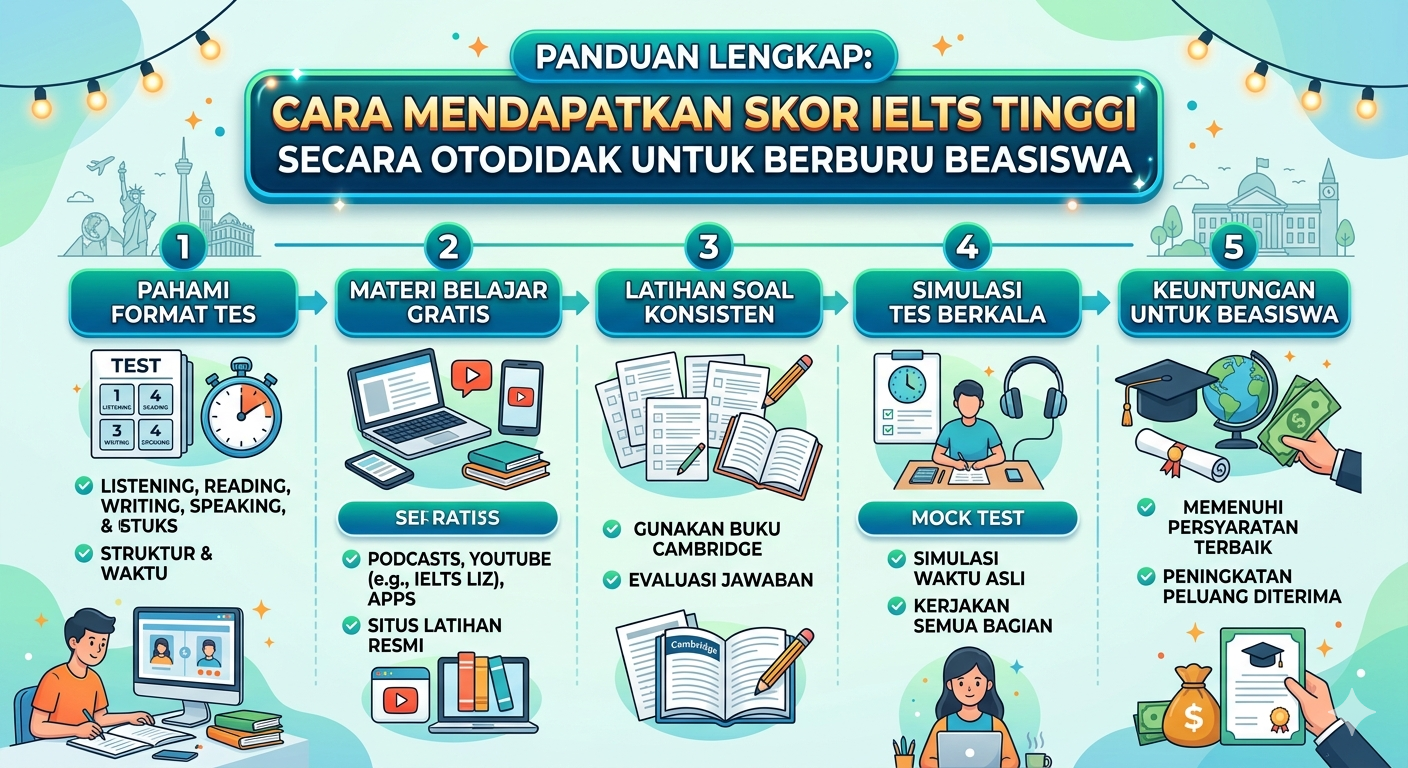 Cara Mendapatkan Skor IELTS Tinggi Secara Otodidak untuk Berburu Beasiswa
