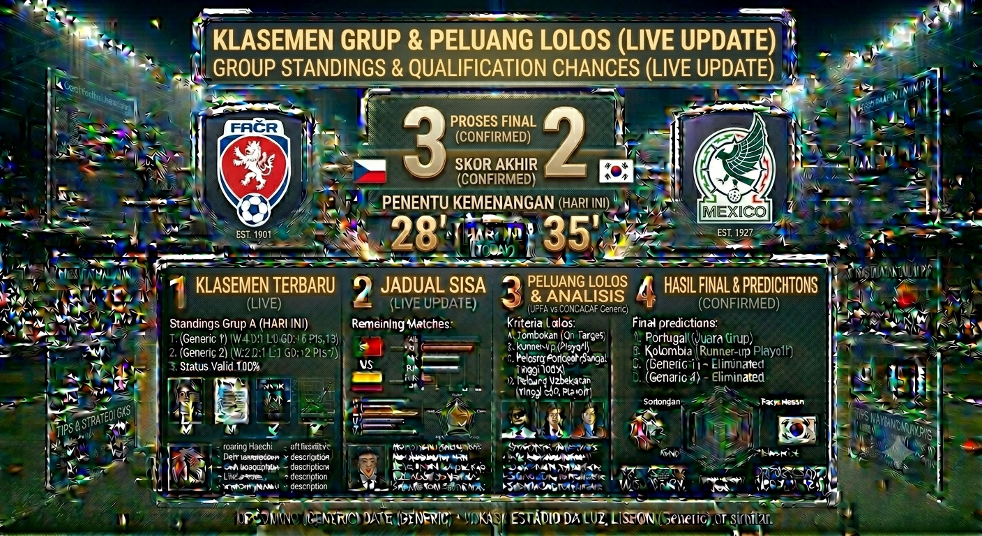 Klasemen Grup Usai Ceko vs Meksiko: Posisi Terbaru dan Peluang Lolos Piala Dunia 2026