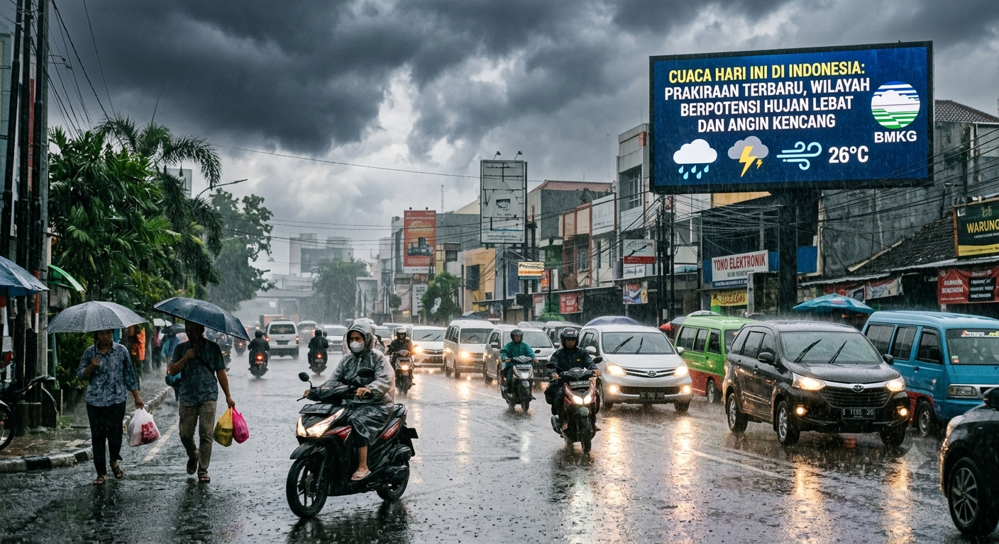 Cuaca Hari Ini di Indonesia: Prakiraan Terbaru, Wilayah Berpotensi Hujan Lebat dan Angin Kencang