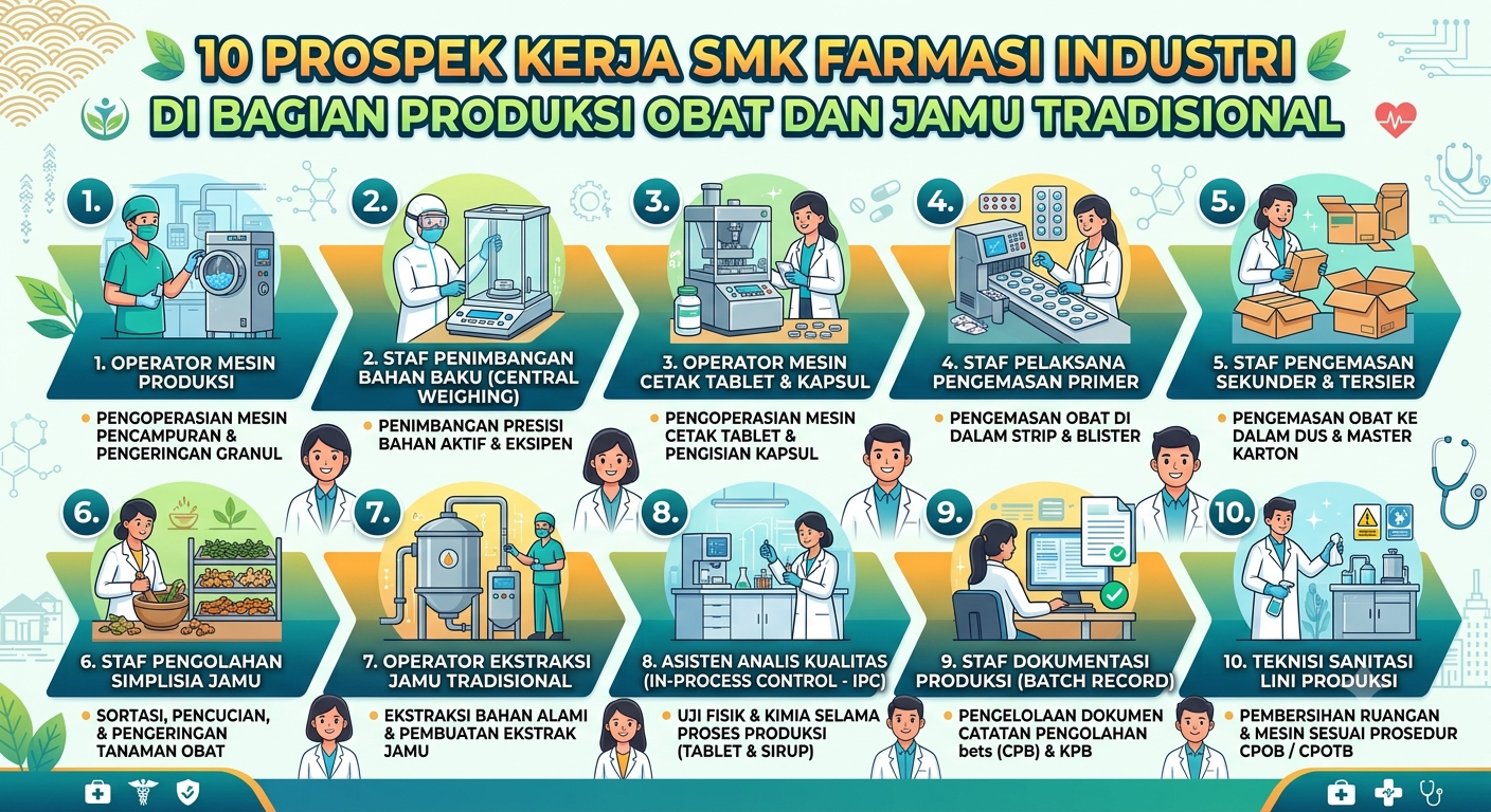 10 Prospek Kerja SMK Farmasi Industri di Bagian Produksi Obat dan Jamu Tradisional