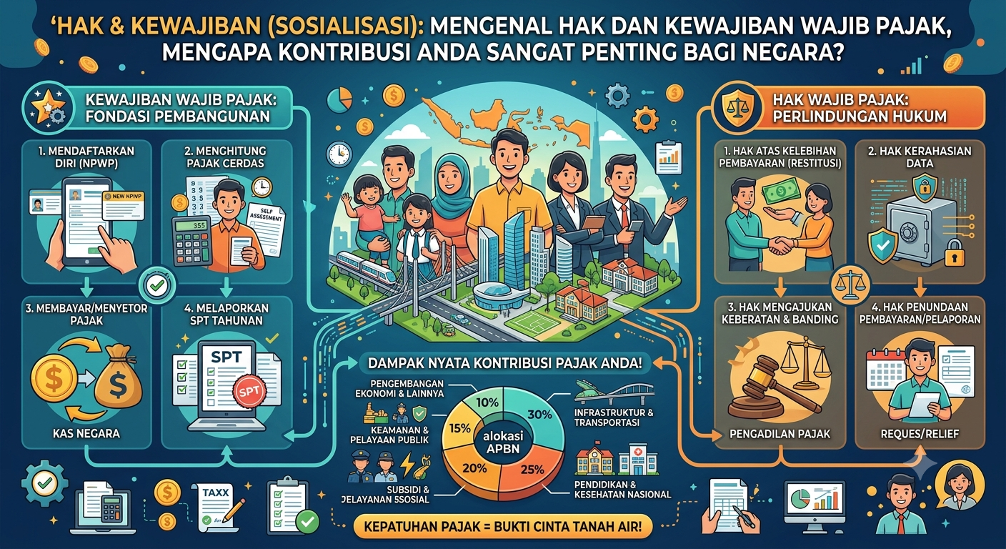 Hak & Kewajiban (Sosialisasi): Mengenal Hak dan Kewajiban Wajib Pajak, Mengapa Kontribusi Anda Sangat Penting bagi Negara?
