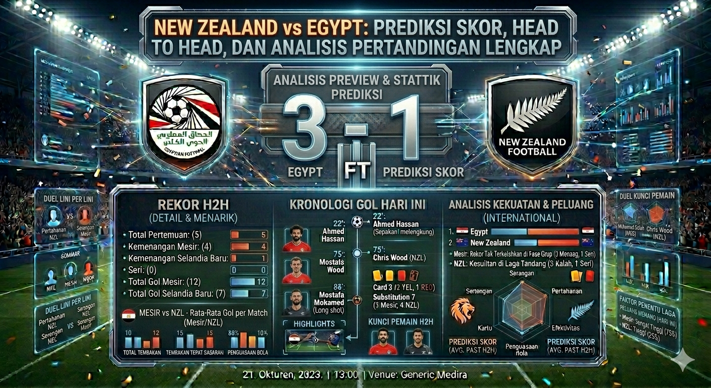 New Zealand vs Egypt: Prediksi Skor, Head to Head, dan Analisis Pertandingan Lengkap