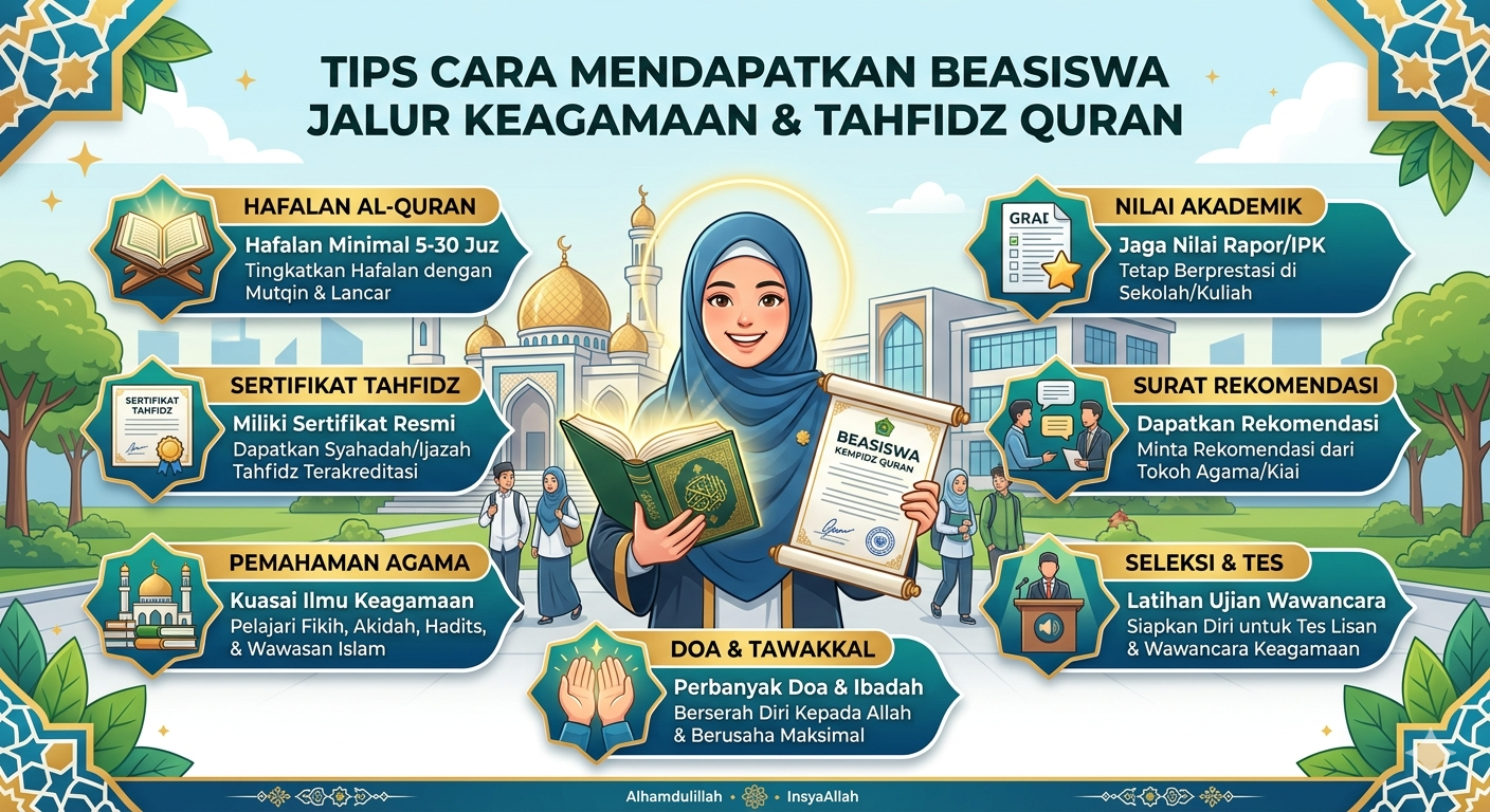 Tips Cara Mendapatkan Beasiswa Jalur Keagamaan dan Tahfidz Quran