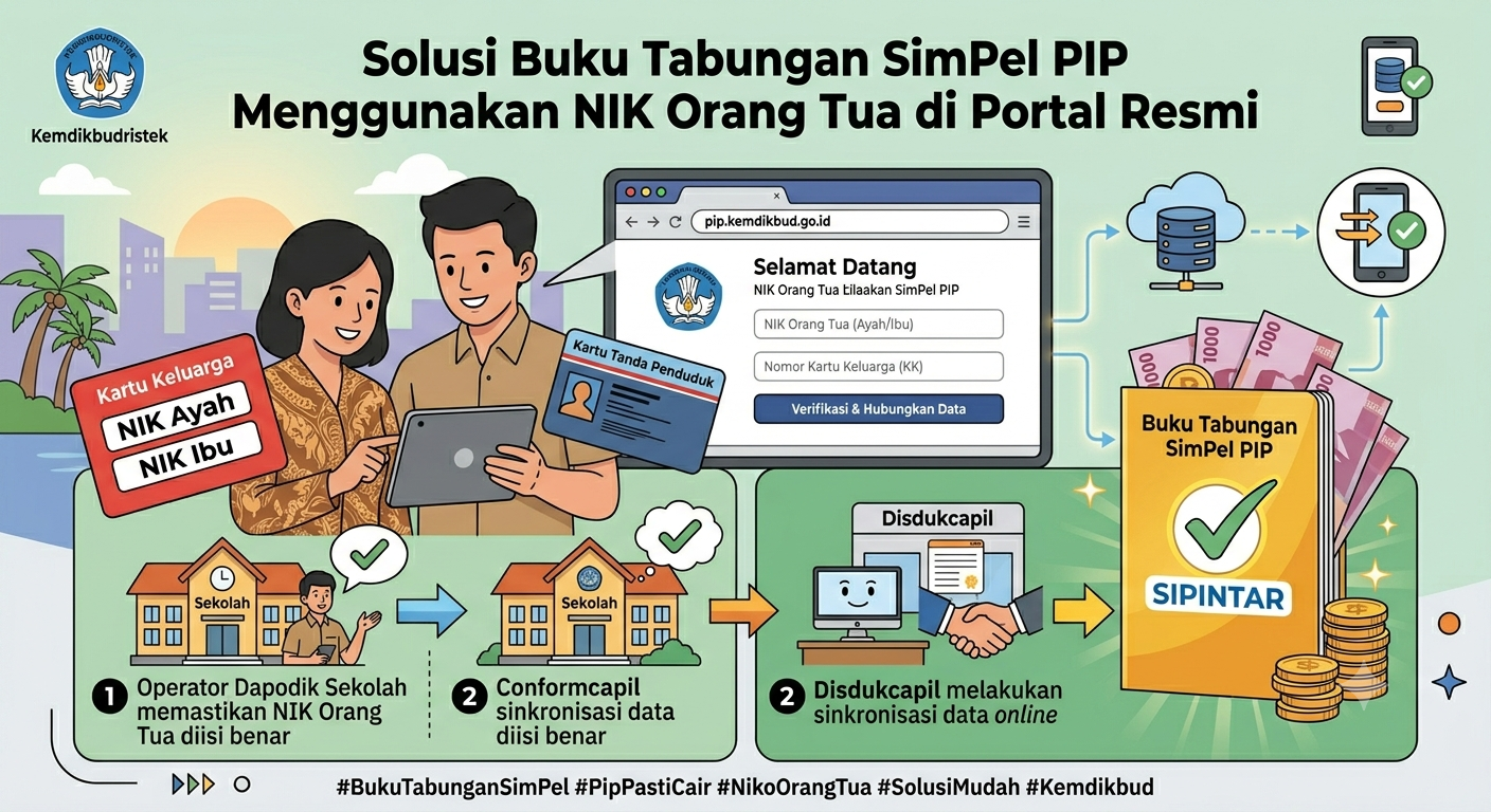 Solusi Buku Tabungan SimPel PIP Menggunakan NIK Orang Tua di Portal Resmi