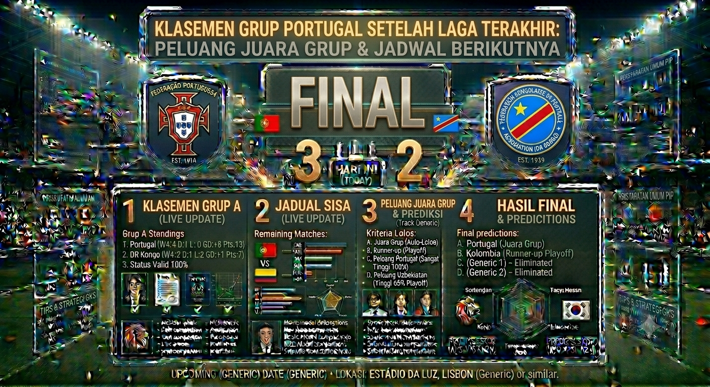 Klasemen Grup Portugal Setelah Laga Terakhir: Peluang Juara Grup dan Jadwal Berikutnya