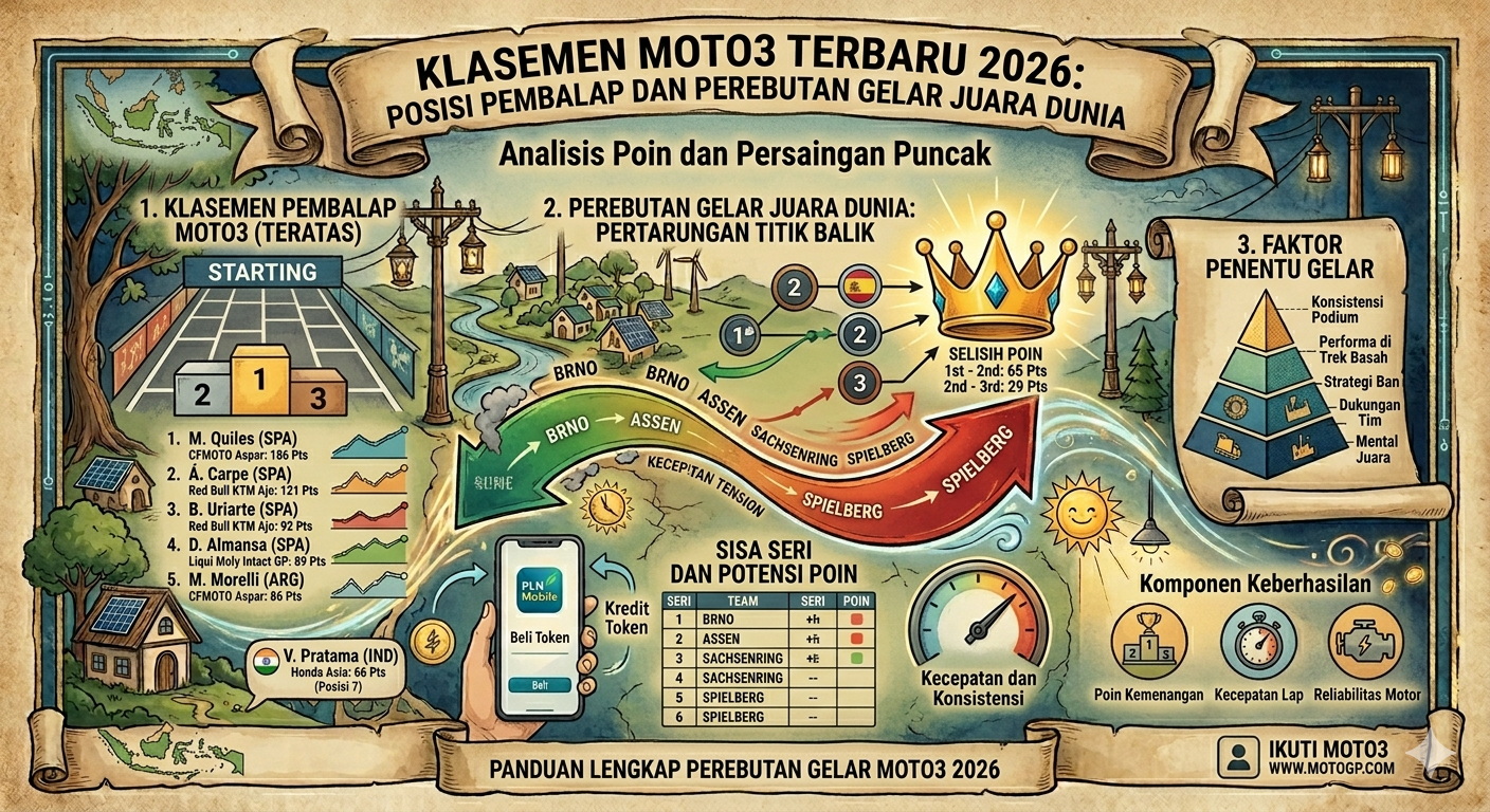 Klasemen Moto3 Terbaru 2026: Posisi Pembalap dan Perebutan Gelar Juara Dunia