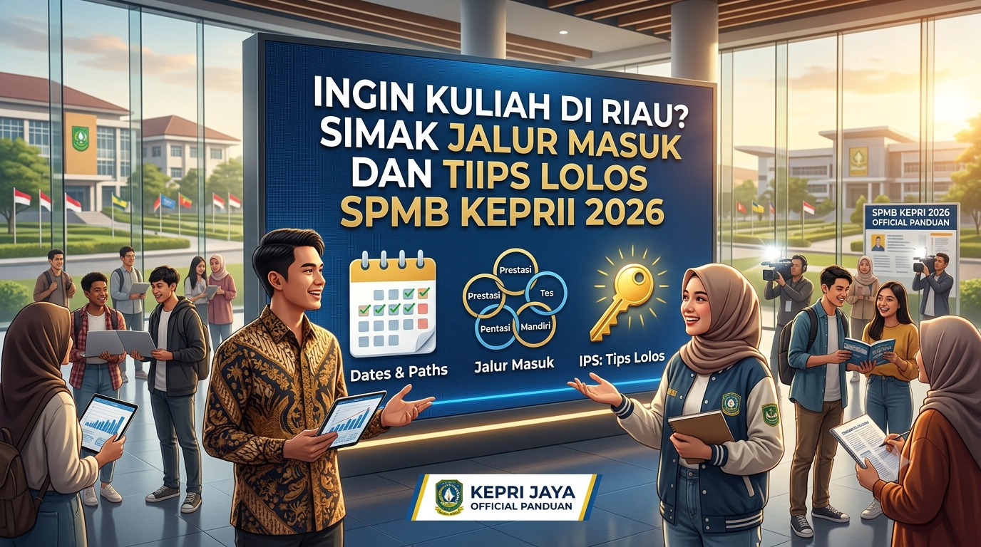 Ingin Kuliah di Riau? Simak Jalur Masuk dan Tips Lolos SPMB Kepri 2026 khusus untuk Anda.Mengenal Potensi Kuliah di Kepulauan RiauMengapa harus memilih Kepulauan Riau sebagai tempat menimba ilmu? Provinsi Kepri, dengan kota-kota strategisnya seperti Batam, Tanjungpinang, dan Bintan, merupakan gerbang internasional Indonesia yang berbatasan langsung dengan Singapura dan Malaysia.Kondisi geografis dan ekonomi ini membuat perguruan tinggi di Kepri memiliki keunggulan unik, terutama dalam hal penyusunan kurikulum yang berbasis pada kebutuhan industri global, maritim, teknologi informasi, hingga bisnis internasional. Kampus-kampus seperti Universitas Maritim Raja Ali Haji (UMRAH), Politeknik Negeri Batam (Polibatam), serta deretan kampus swasta bergengsi lainnya, dirancang untuk mencetak lulusan yang siap kerja dan berdaya saing tinggi.Ragam Jalur Masuk SPMB Kepri 2026Untuk memfasilitasi berbagai bakat dan latar belakang calon mahasiswa, panitia seleksi bersama perguruan tinggi di Kepri membuka beberapa jalur masuk utama. Memahami karakteristik tiap jalur akan membantu Anda memetakan peluang terbesar yang Anda miliki.1. Jalur Prestasi (Tanpa Tes)Jalur ini merupakan apresiasi bagi siswa yang menunjukkan konsistensi akademik maupun prestasi non-akademik selama di bangku SMA/SMK/MA.Seleksi Nasional Berdasarkan Prestasi (SNBP): Ditujukan untuk nilai rapor semester 1 hingga 5 serta rekam jejak prestasi sekolah. Jalur ini sangat kompetitif karena kuotanya terbatas dan hanya mendasarkan pada aspek penilaian sekolah.Jalur Prestasi Mandiri: Banyak kampus di Kepri yang membuka jalur mandiri tanpa tes bagi siswa yang memiliki sertifikat juara minimal tingkat kabupaten/kota, baik di bidang olahraga, seni, sains, maupun keagamaan (seperti hafiz Al-Qur'an).2. Jalur Tes Tertulis Berbasis KomputerJika nilai rapor Anda kurang menonjol, jalur tes adalah kesempatan emas untuk membuktikan kemampuan akademis Anda yang sesungguhnya.Seleksi Nasional Berdasarkan Tes (SNBT): Menggunakan sistem Ujian Tulis Berbasis Komputer (UTBK). Materi yang diujikan berfokus pada Tes Potensi Skolastik (TPS), penalaran matematika, serta literasi dalam Bahasa Indonesia dan Bahasa Inggris.Ujian Mandiri CBT (Computer Based Test): Diselenggarakan secara internal oleh masing-masing universitas di Kepri. Format soal biasanya disesuaikan dengan standar kampus tersebut dan sering kali menjadi kesempatan kedua jika gagal di jalur nasional.3. Jalur Khusus Tematik (Kemitraan & Kewirausahaan)Beberapa politeknik dan universitas di Kepri yang bekerja sama dengan industri lokal maupun internasional membuka jalur kemitraan. Jalur ini memberikan keuntungan berupa prospek ikatan dinas atau penempatan kerja langsung setelah lulus. Selain itu, terdapat jalur khusus bagi calon mahasiswa yang memiliki rintisan usaha atau minat tinggi di bidang entrepreneurship.Tips Strategis Lolos SPMB Kepri 2026Lolos seleksi bukan sekadar faktor keberuntungan, melainkan hasil dari perencanaan yang matang. Berikut adalah tips teruji yang bisa Anda terapkan mulai dari sekarang:1. Bedah Kompetensi Soal Sejak DiniJangan menunda belajar hingga kartu ujian dicetak. Karakteristik soal UTBK dan ujian mandiri saat ini lebih menekankan pada kemampuan analisis mendalam (Higher Order Thinking Skills / HOTS) ketimbang hafalan rumus.Alokasikan waktu minimal 2 jam sehari untuk melatih logika berpikir.Fokuslah pada kelemahan Anda, misalnya jika lemah di penalaran matematika, perbanyak latihan soal dasar terlebih dahulu sebelum masuk ke tingkat yang rumit.2. Manfaatkan "Try Out" sebagai Kompas KemampuanMengikuti simulasi ujian atau Try Out secara berkala sangat penting untuk mengukur sejauh mana kesiapan Anda. Try Out membantu Anda membiasakan diri dengan tekanan durasi waktu yang ketat. Evaluasi setiap kesalahan setelah Try Out selesai, jangan hanya melihat skor akhirnya saja.3. Analisis Rasio Keketatan JurusanSetiap program studi memiliki tingkat persaingan atau keketatan yang berbeda. Keketatan dihitung dari perbandingan antara daya tampung (kuota) dengan jumlah peminat tahun sebelumnya.Strategi: Jika Anda memilih jurusan dengan tingkat keketatan tinggi (seperti Teknik Informatika, Manajemen, atau Akuntansi), pastikan nilai simulasi ujian Anda berada di atas rata-rata nasional. Jika ragu, tempatkan jurusan tersebut di pilihan pertama, dan pilih jurusan dengan keketatan lebih rendah pada pilihan kedua sebagai jaring pengaman.4. Lengkapi Dokumen Administrasi Secara TelitiBanyak calon mahasiswa yang gugur bahkan sebelum masuk ke ruang ujian hanya karena kesalahan kecil dalam administrasi.Pastikan NISN (Nomor Induk Siswa Nasional) dan NIK Anda valid dan sinkron.Siapkan berkas seperti pasfoto formal dengan ukuran file yang sesuai ketentuan, scan rapor asli, dan sertifikat pendukung dalam format yang diminta sistem portal pendaftaran.Lini Masa Penting SPMB Kepri 2026 yang Wajib DicatatAgar persiapan Anda berjalan terstruktur, berikut adalah estimasi lini masa atau agenda pelaksanaan seleksi secara umum yang perlu Anda pantau perkembangannya:Kegiatan SeleksiPerkiraan BulanFokus PersiapanSosialisasi & Kuota SekolahJanuari 2026Pengecekan status eligible untuk jalur prestasi.Pendaftaran Jalur Prestasi (SNBP)Februari 2026Finalisasi dokumen dan pemilihan prodi tanpa tes.Pendaftaran Jalur Tes (SNBT)Maret 2026Intensif latihan soal TPS dan literasi.Pelaksanaan Ujian Tulis (UTBK)April - Mei 2026Menjaga kondisi fisik dan mental menjelang hari H.Jalur Mandiri & Kemitraan KampusJuni - Juli 2026Memanfaatkan peluang akhir di tingkat internal kampus.Tips SEO: Bookmark halaman resmi penerimaan mahasiswa baru dari universitas yang Anda incar di Kepri untuk mendapatkan pembaruan tanggal resmi yang bersifat real-time.KesimpulanKuliah di Kepulauan Riau pada tahun 2026 merupakan langkah strategis untuk membangun karier yang gemilang, mengingat posisi wilayah ini yang sangat dekat dengan pusat industri dan perdagangan internasional. Namun, jalan menuju ke sana membutuhkan komitmen yang kuat melalui persiapan SPMB Kepri 2026.