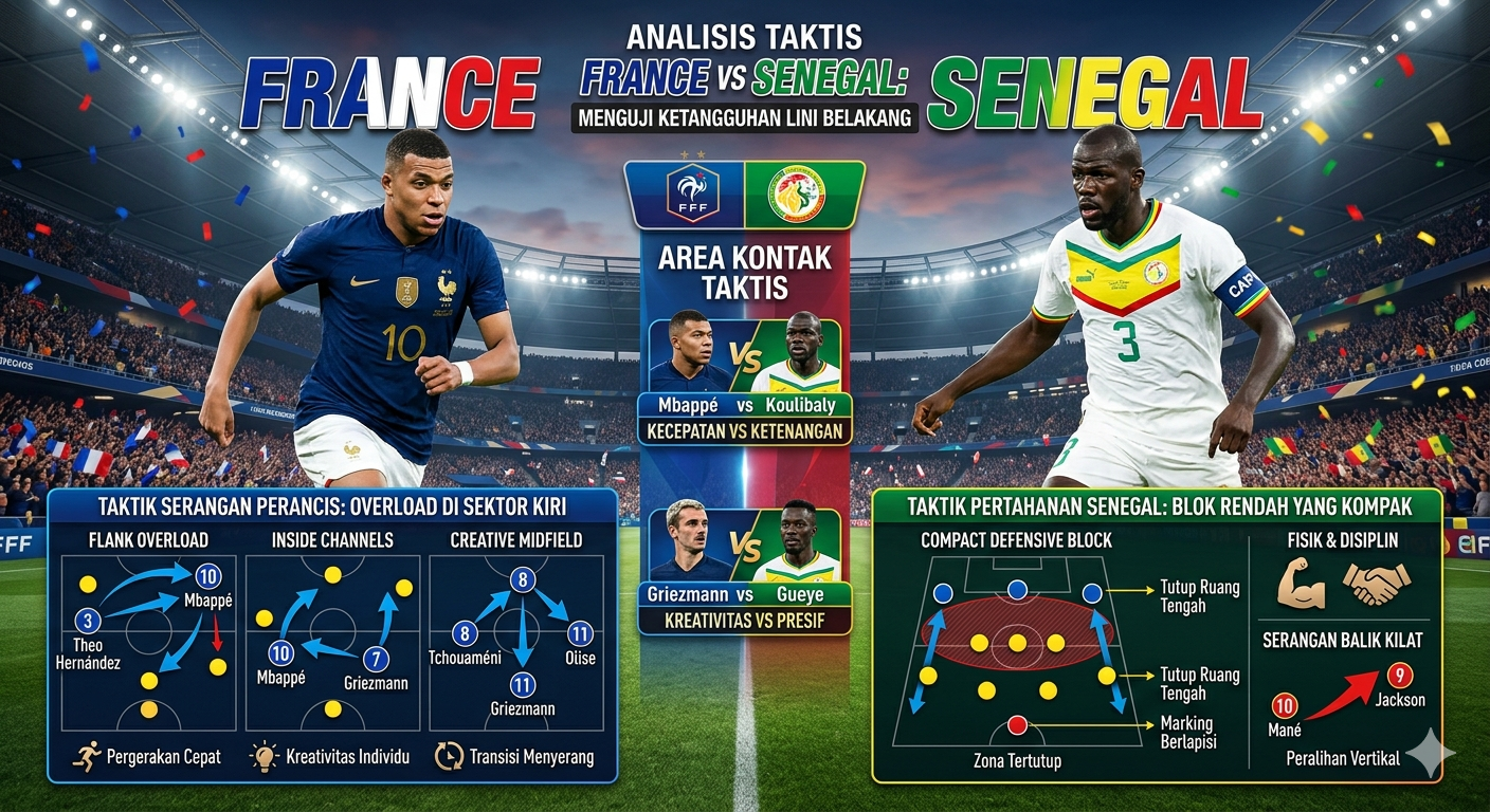 Analisis Taktis France vs Senegal: Menguji Ketangguhan Lini Belakang